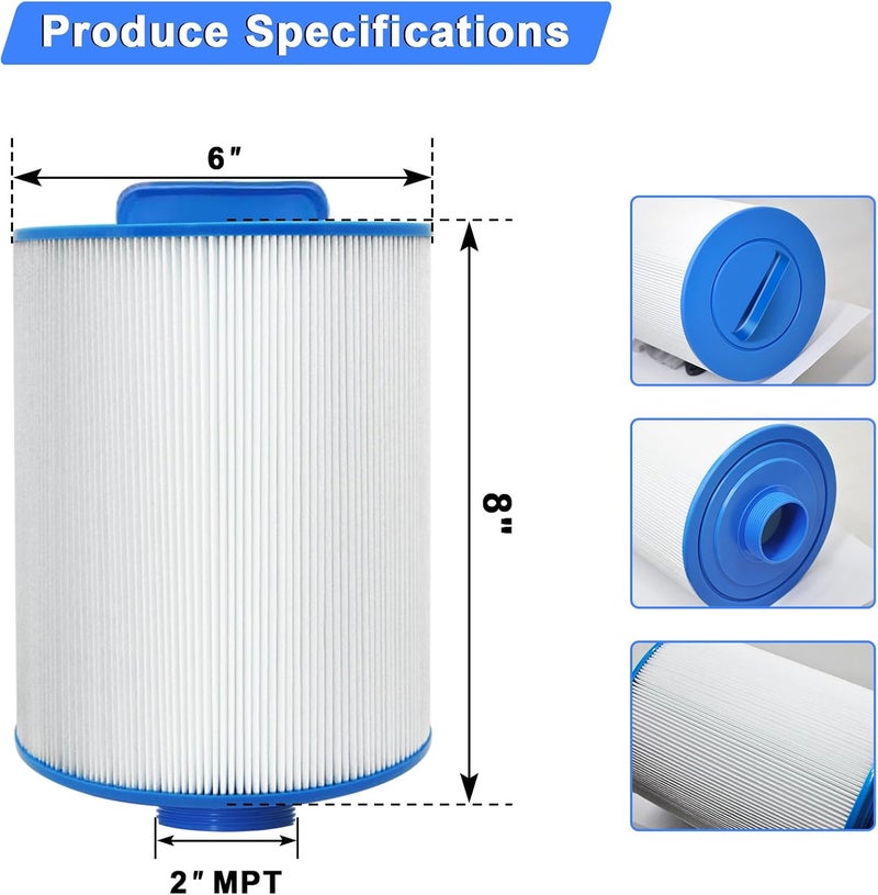 DEEKOOL PAS40-F2M Replacement Hot Tub Spa Filter Compatible with Unicel 6CH-352, Filbur FC-0312, Artesian Spas 06-0014-12, Baleen AK-90131, Darlly 60354, SD-01441, Master Spas PMA-R1 Filters, 40 sqft, 2 Pack - Image 2
